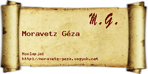 Moravetz Géza névjegykártya