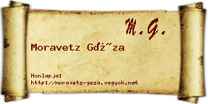 Moravetz Géza névjegykártya