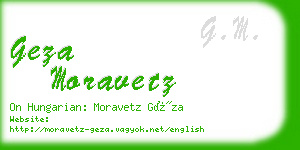 geza moravetz business card